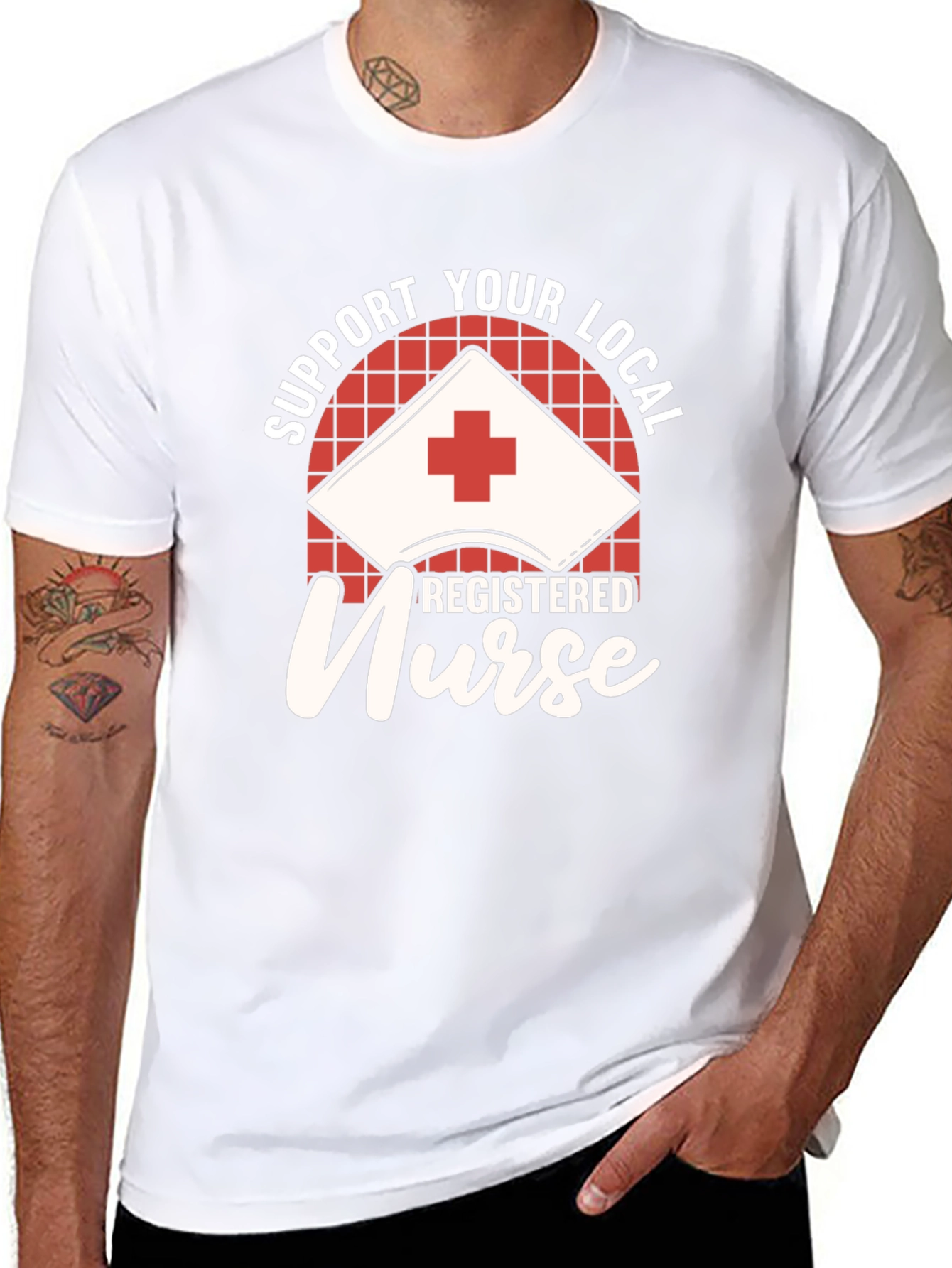 Support Your Local Registered Nurse Black T-Shirt