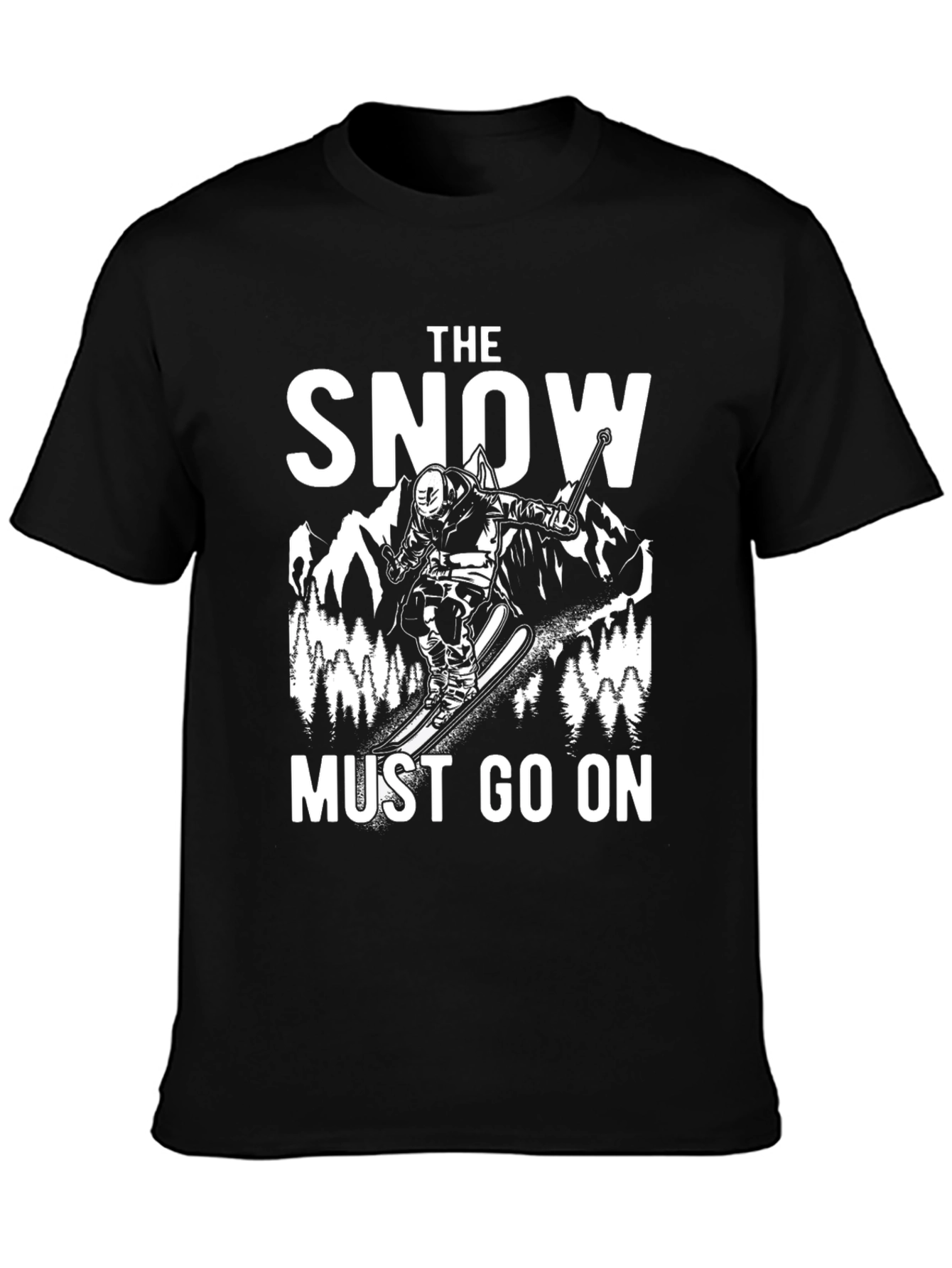 Snow Must Go On Black Graphic T-Shirt