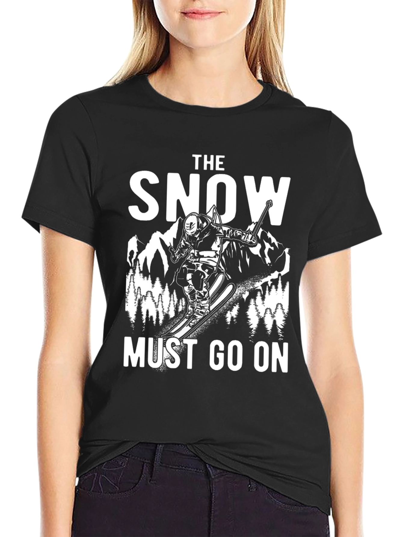 Snow Must Go On Black Graphic T-Shirt