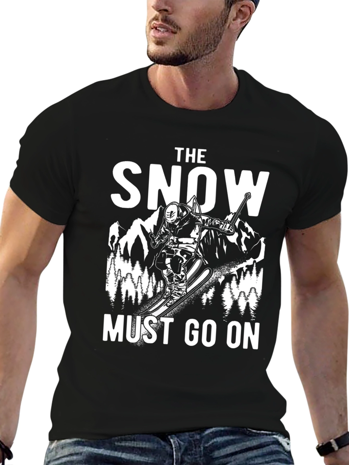 Snow Must Go On Black Graphic T-Shirt
