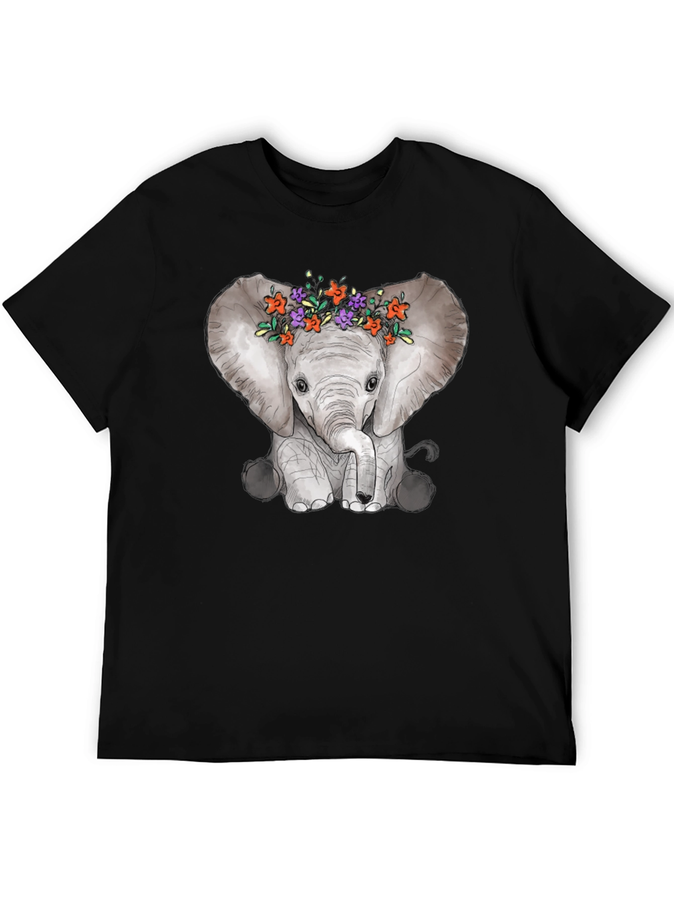 Elephant Floral Crown Graphic Tee