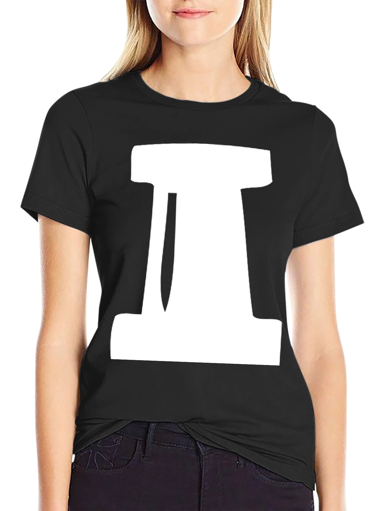Geometric White Design on Black Unisex T-Shirt