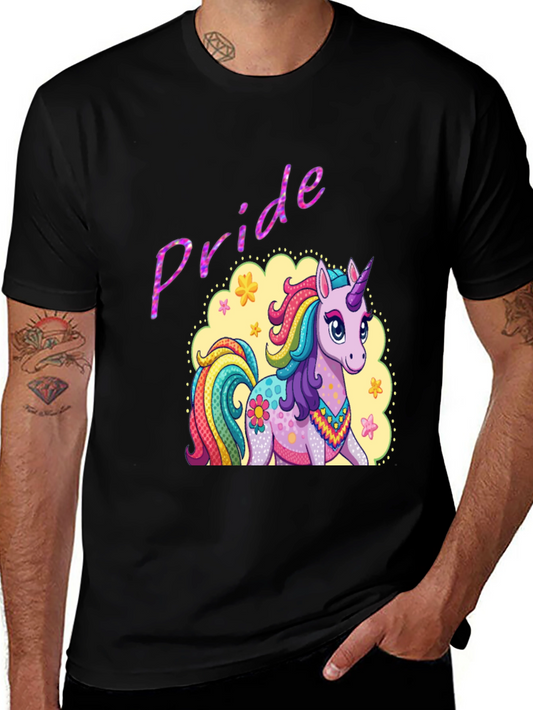 Pride Unicorn Graphic Tee - Black