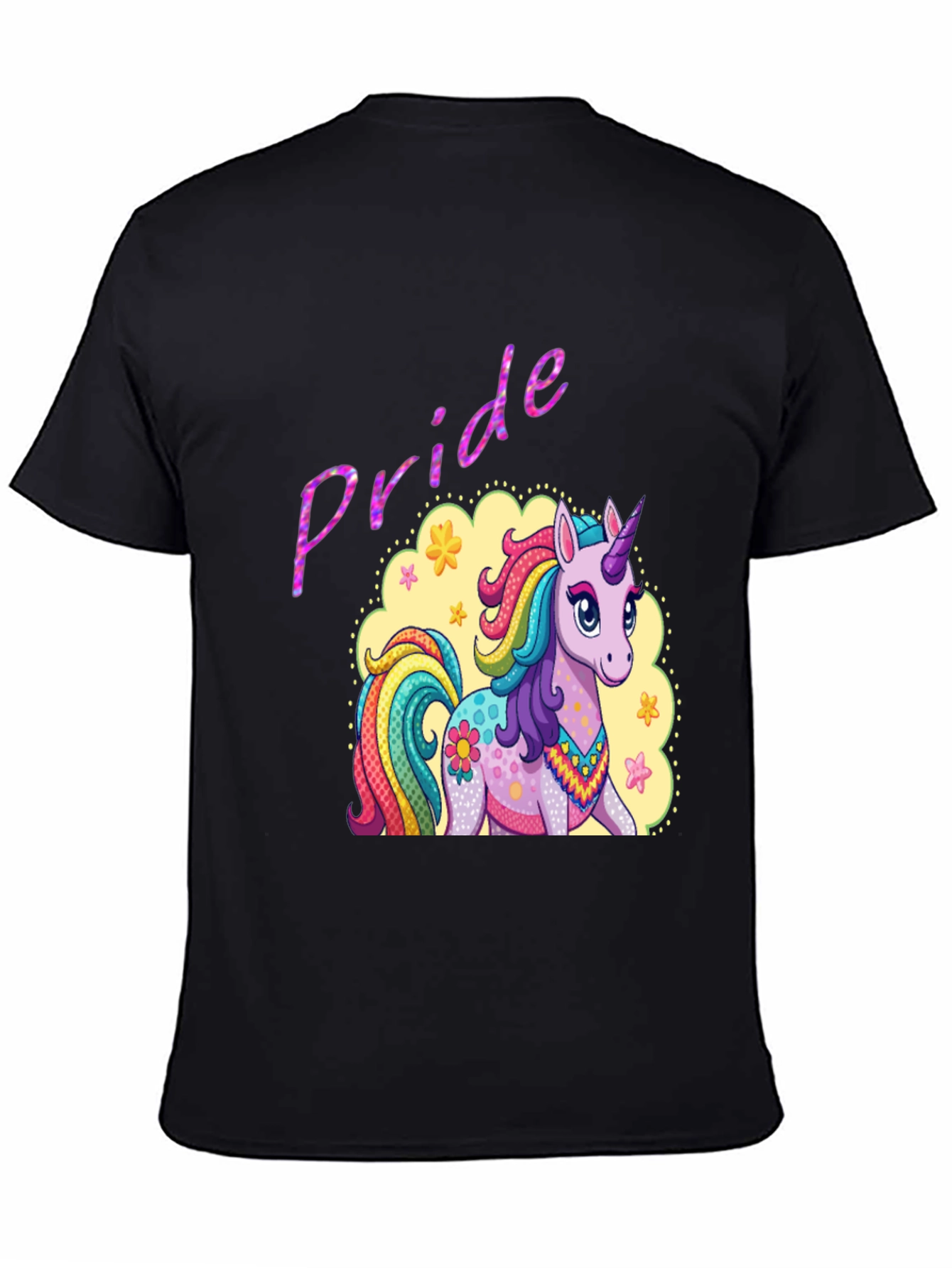 Pride Unicorn Graphic Tee - Black