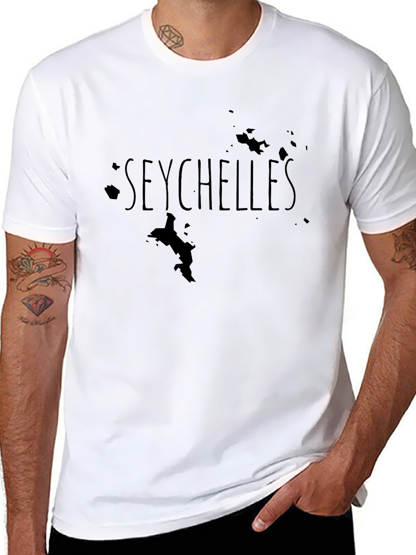 Seychelles Map Graphic T-Shirt - Island Souvenir Tee