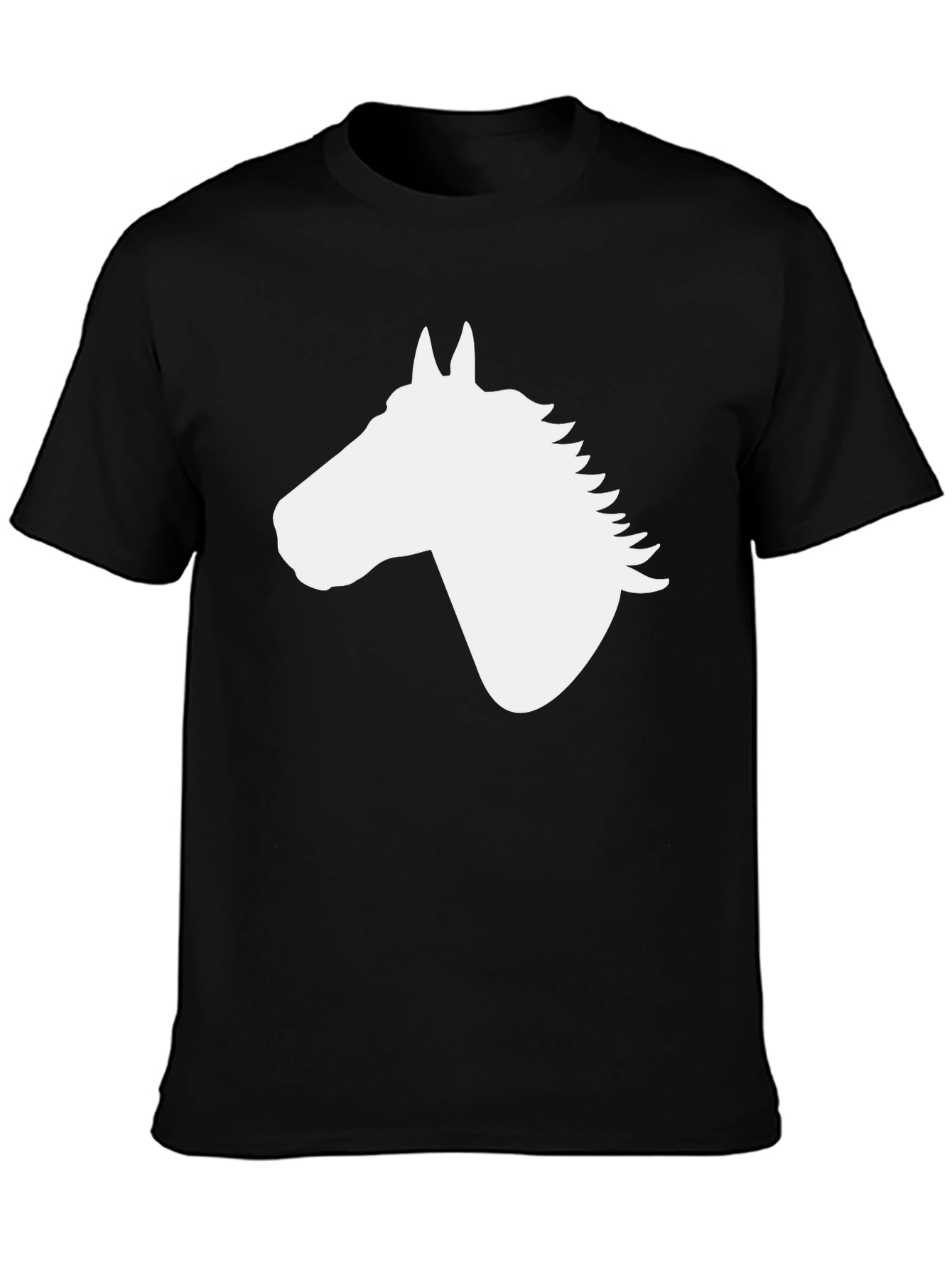 Horse Silhouette Graphic Tee - Black Cotton Blend