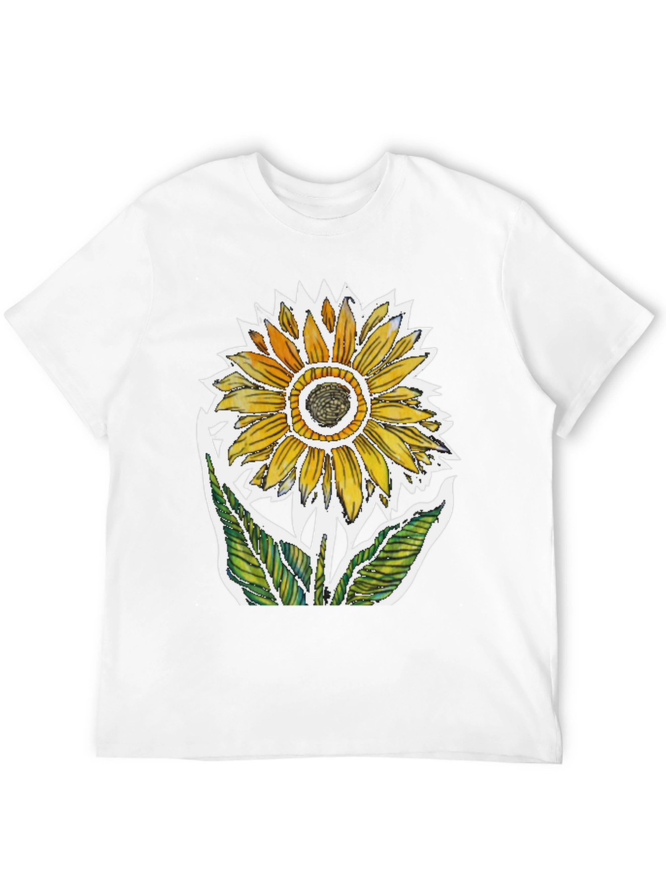 Sunflower Graphic Tee - Artistic Floral Design