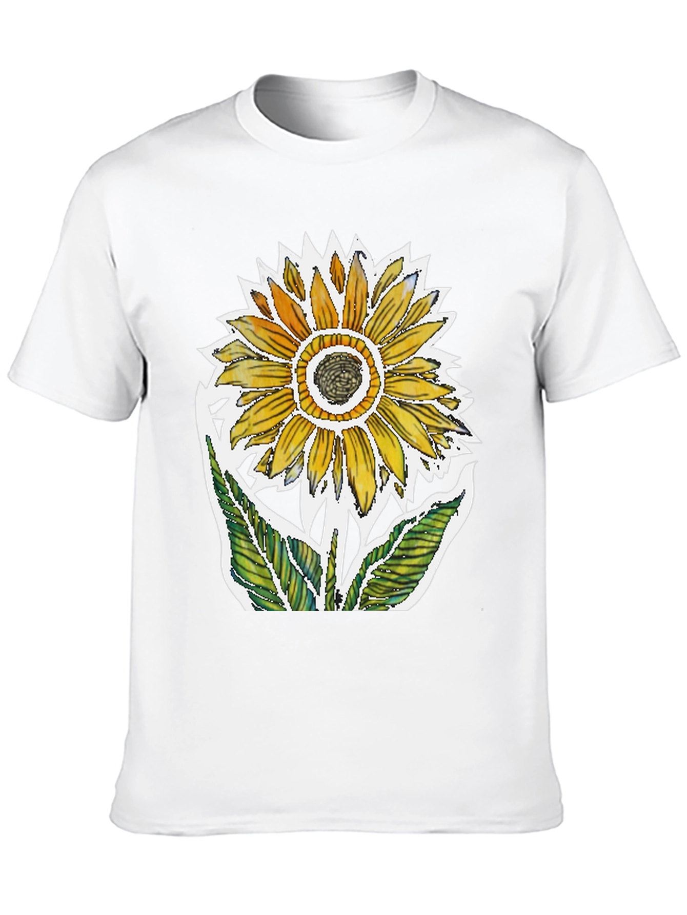 Sunflower Graphic Tee - Artistic Floral Design