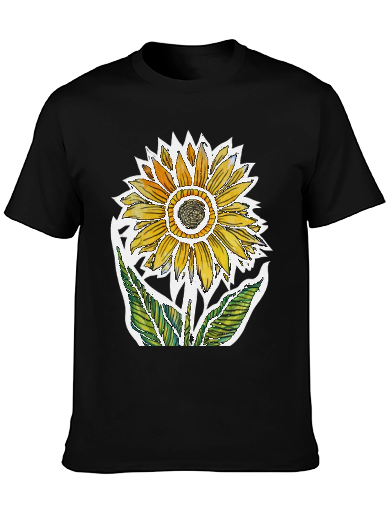 Sunflower Graphic Tee - Artistic Floral Design