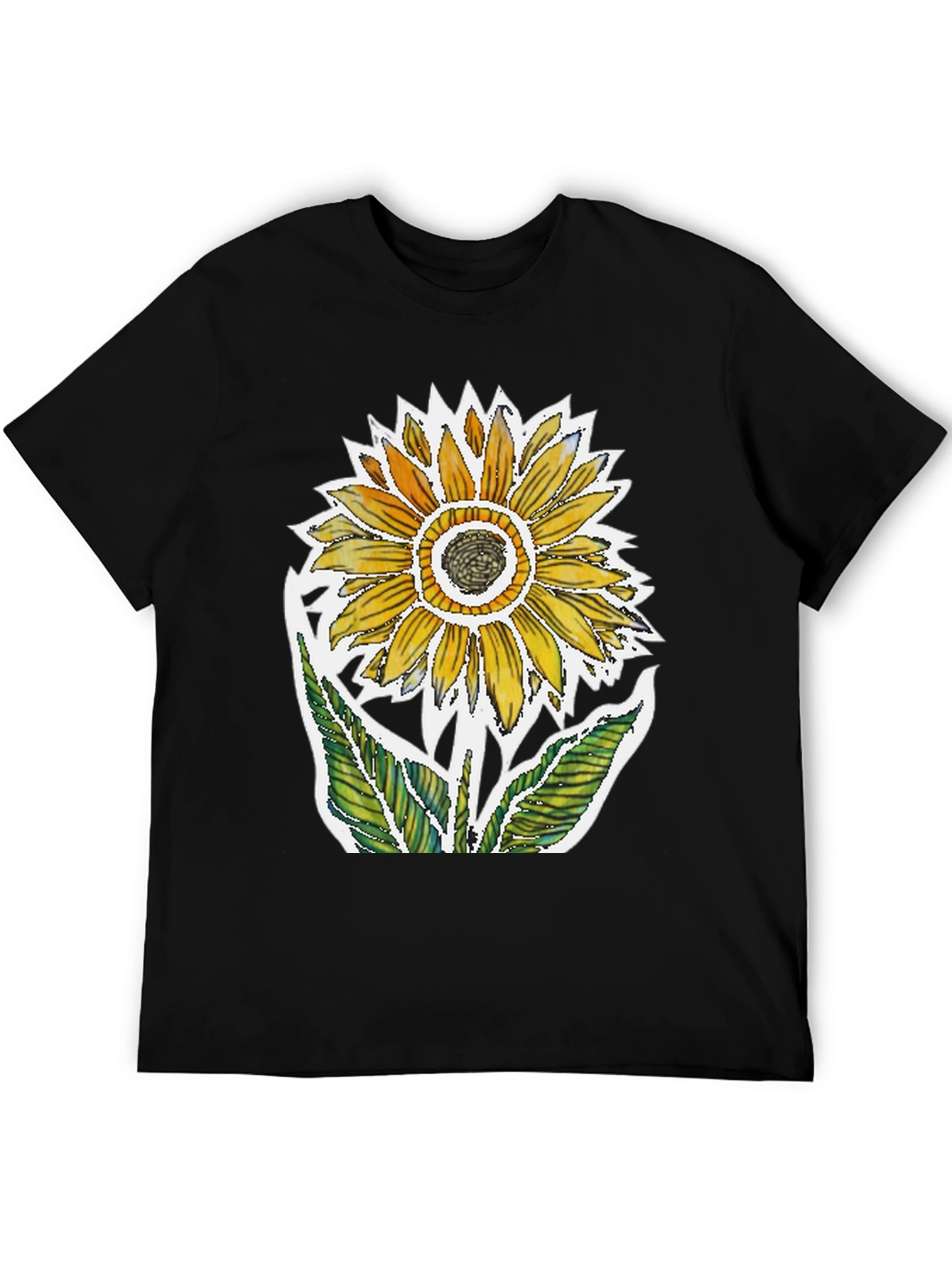 Sunflower Graphic Tee - Artistic Floral Design