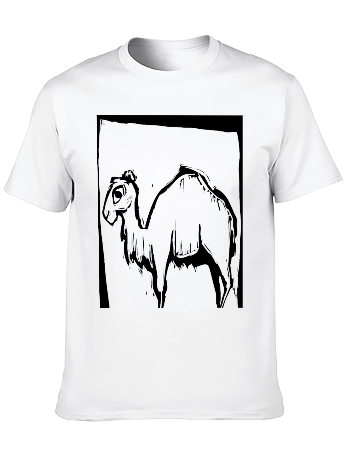 Camel Graphic Print Black T-Shirt
