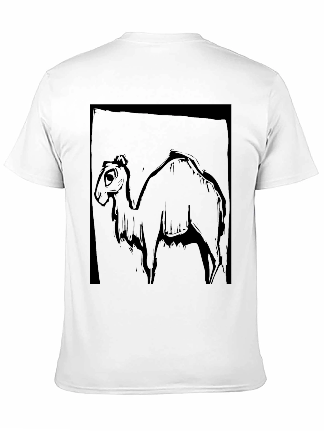 Camel Graphic Print Black T-Shirt