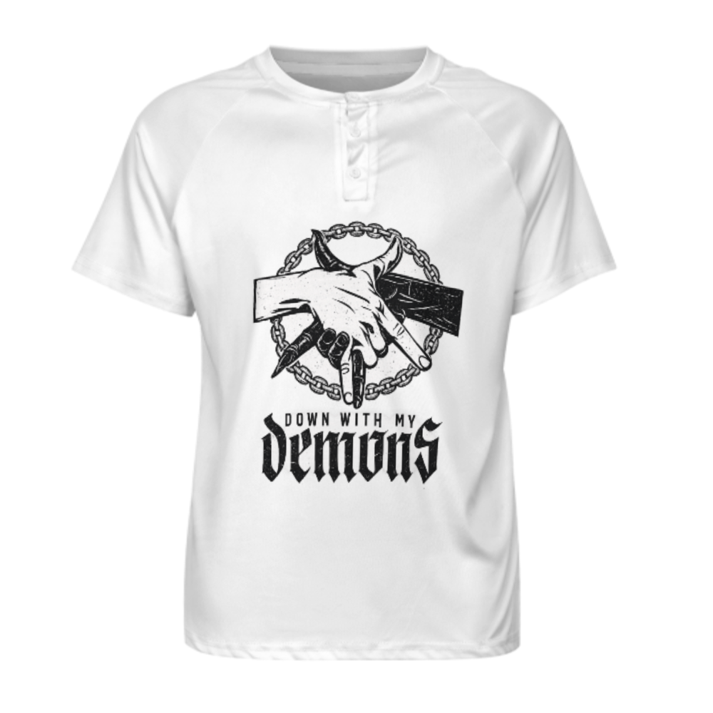 Down With My Demons Gothic T-Shirt | Dark Alternative Metal Graphic Tee(z1013)