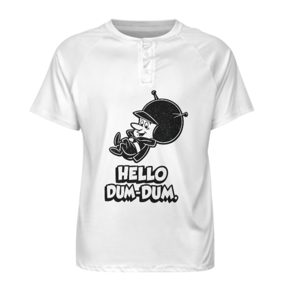 Hello Dum-Dum Retro Alien Graphic T-Shirt | Funny Cartoon Space Character Tee(z1015)