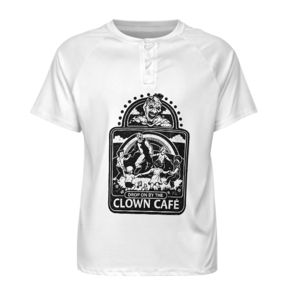 Drop On By The Clown Café T-Shirt | Vintage Horror Carnival Graphic Tee(z1012)