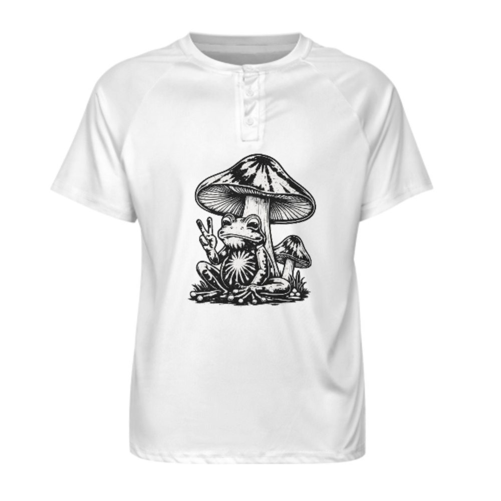 Peace Frog Mushroom Graphic T-Shirt | Vintage Psychedelic Nature Art Tee(z1017)