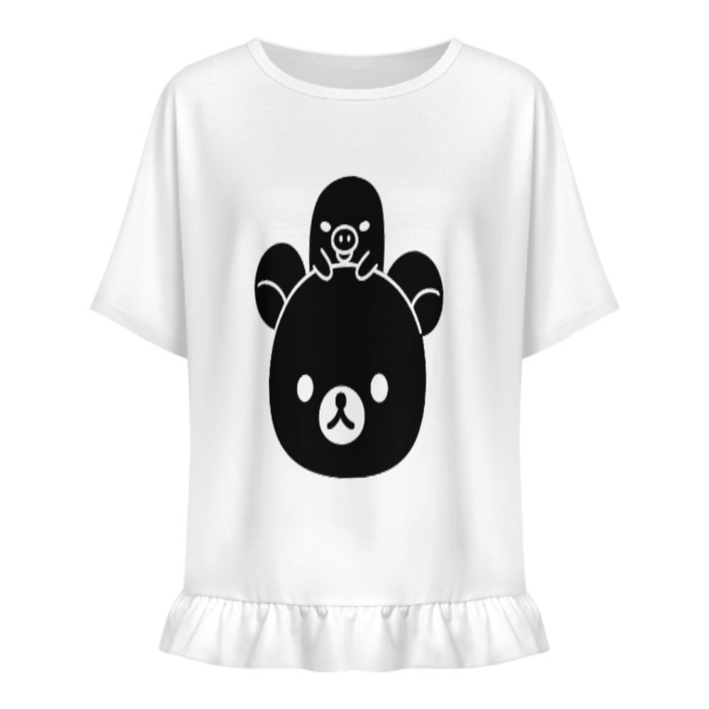 Cute Bear & Chick Kawaii Graphic Tee – Adorable Animal Lover Shirt for Women and Girls(z1004)