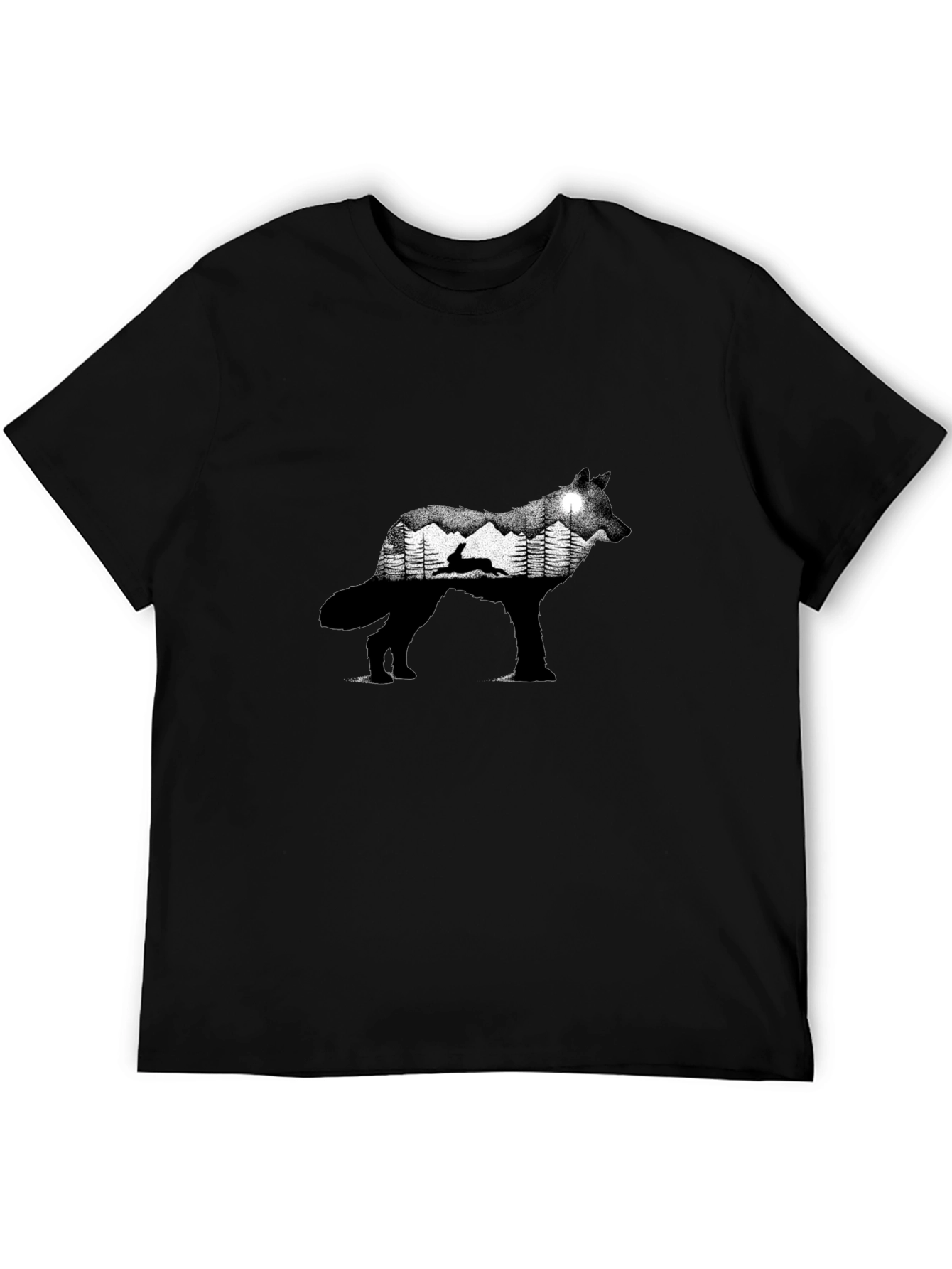Wolf Silhouette Nature Graphic Tee