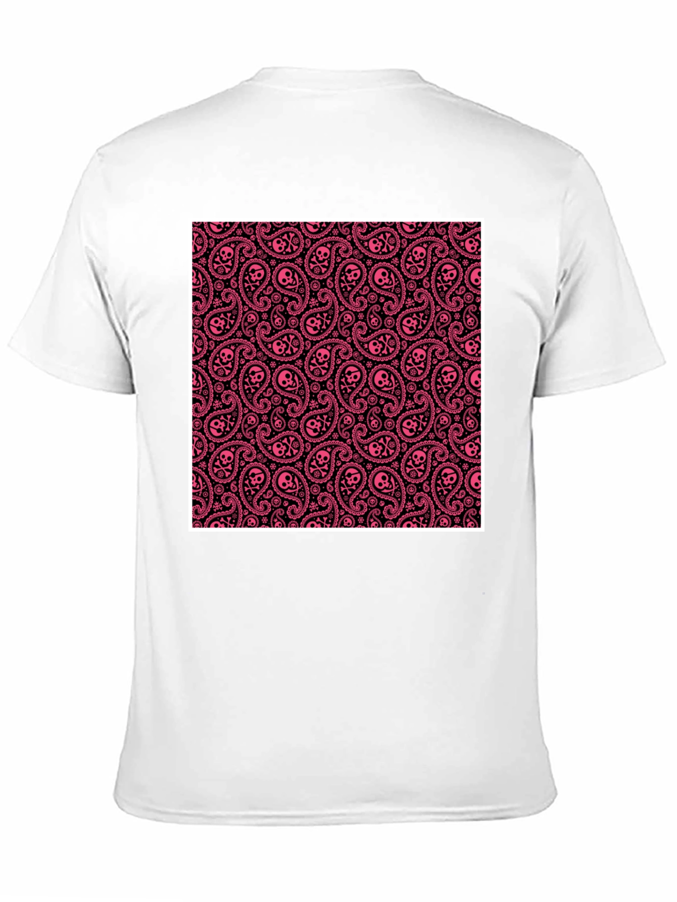 Edgy Paisley Skull T-Shirt - Black