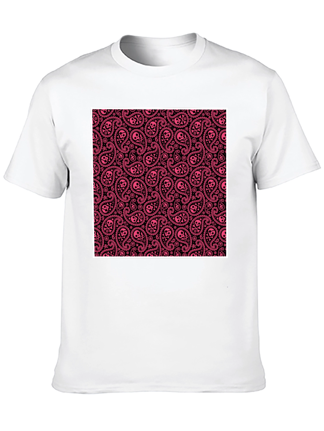 Edgy Paisley Skull T-Shirt - Black
