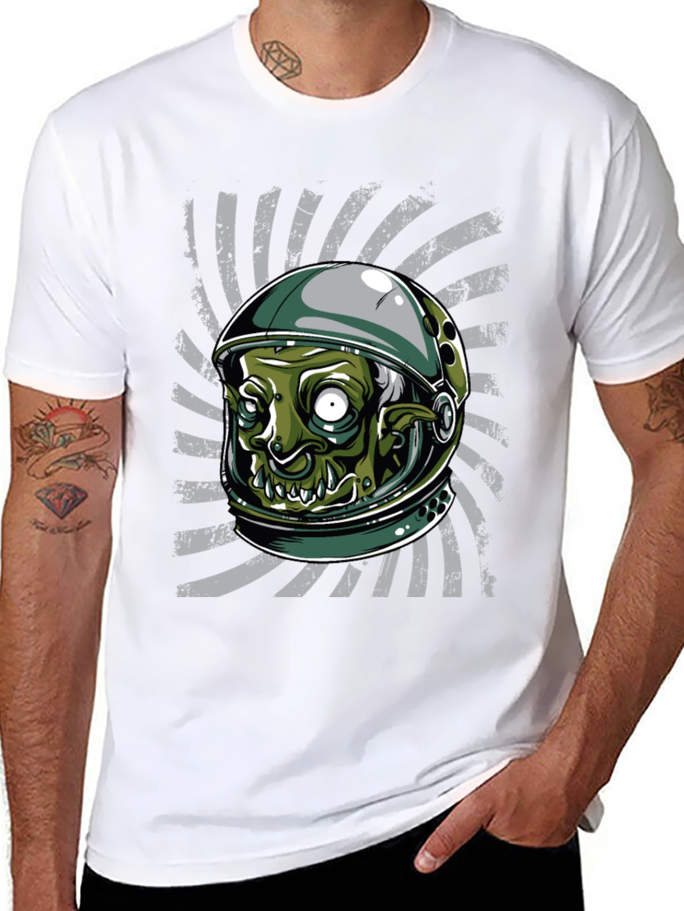 Zombie Astronaut Graphic T-Shirt - Sci-Fi Style