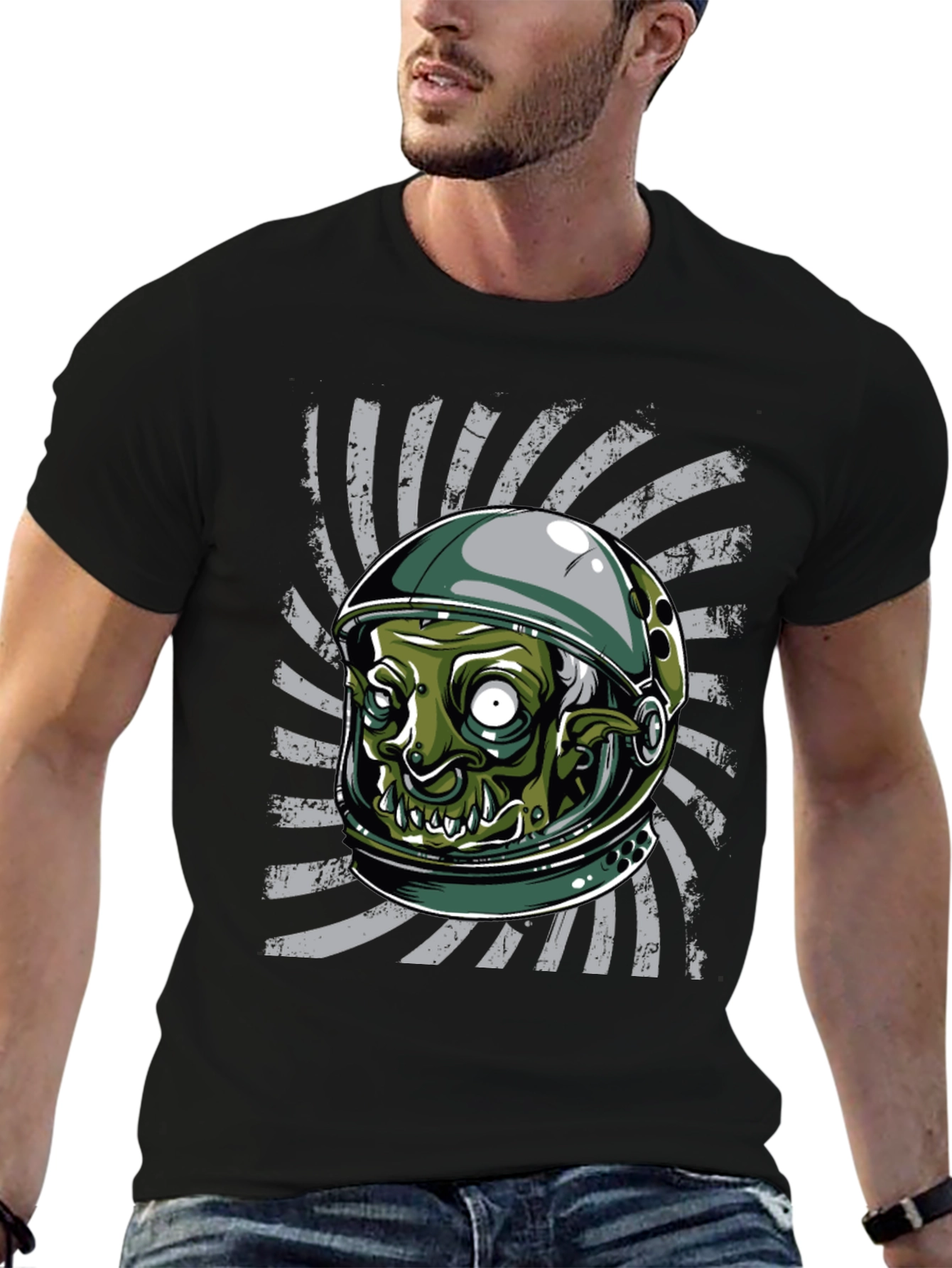 Zombie Astronaut Graphic T-Shirt - Sci-Fi Style