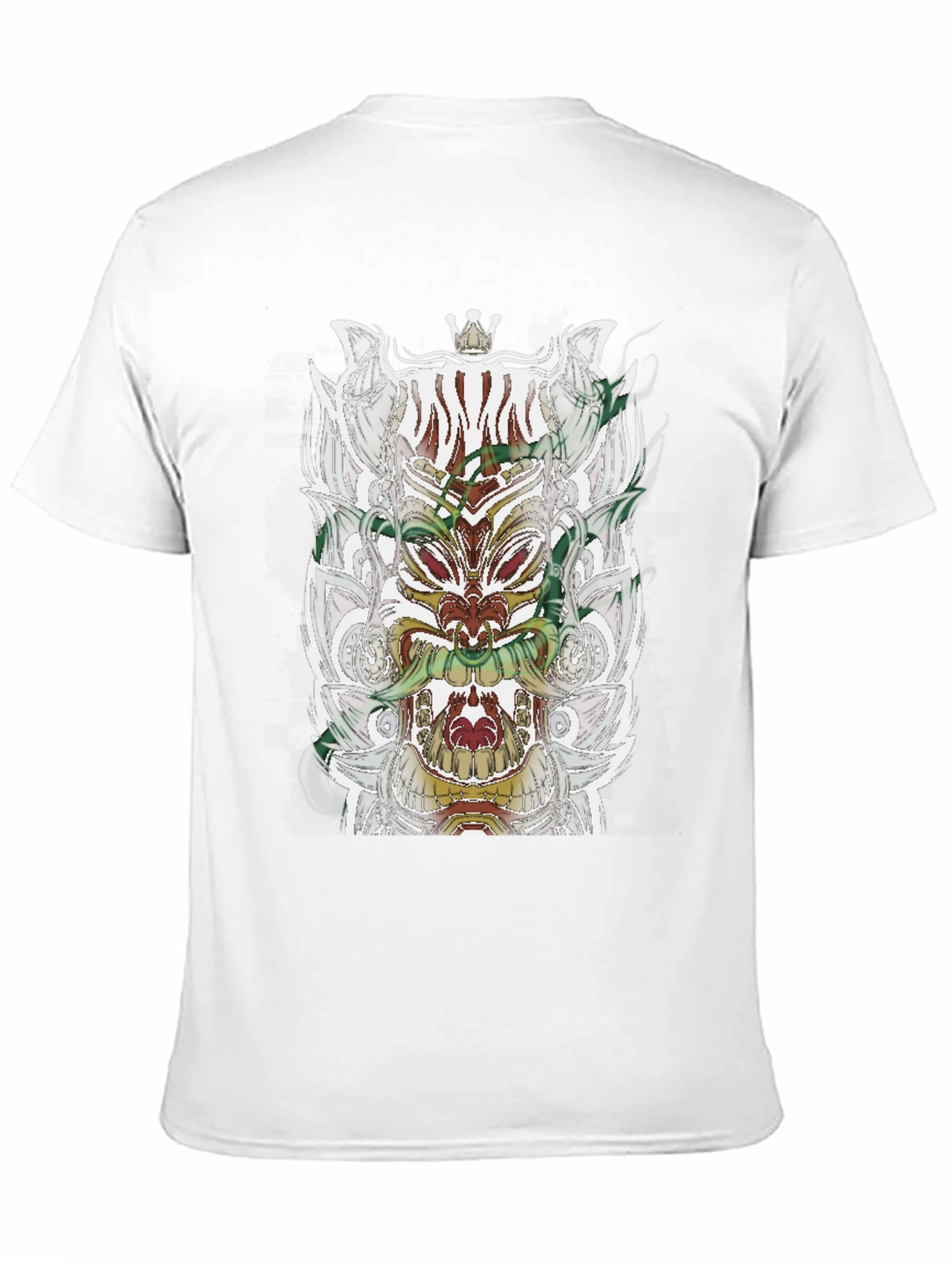 Black T-Shirt with Ornate Mask Graphic