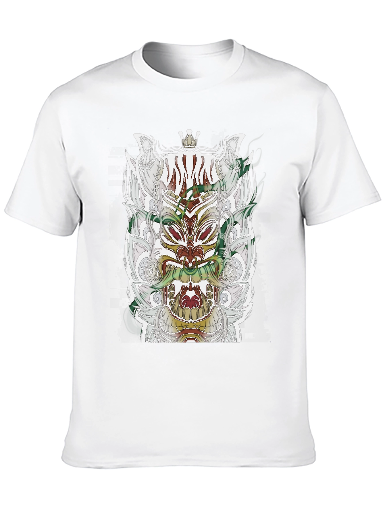 Black T-Shirt with Ornate Mask Graphic