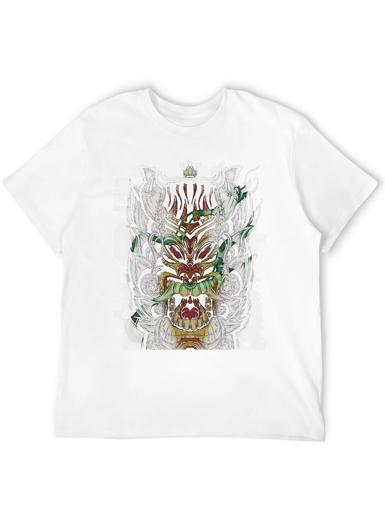 Black T-Shirt with Ornate Mask Graphic
