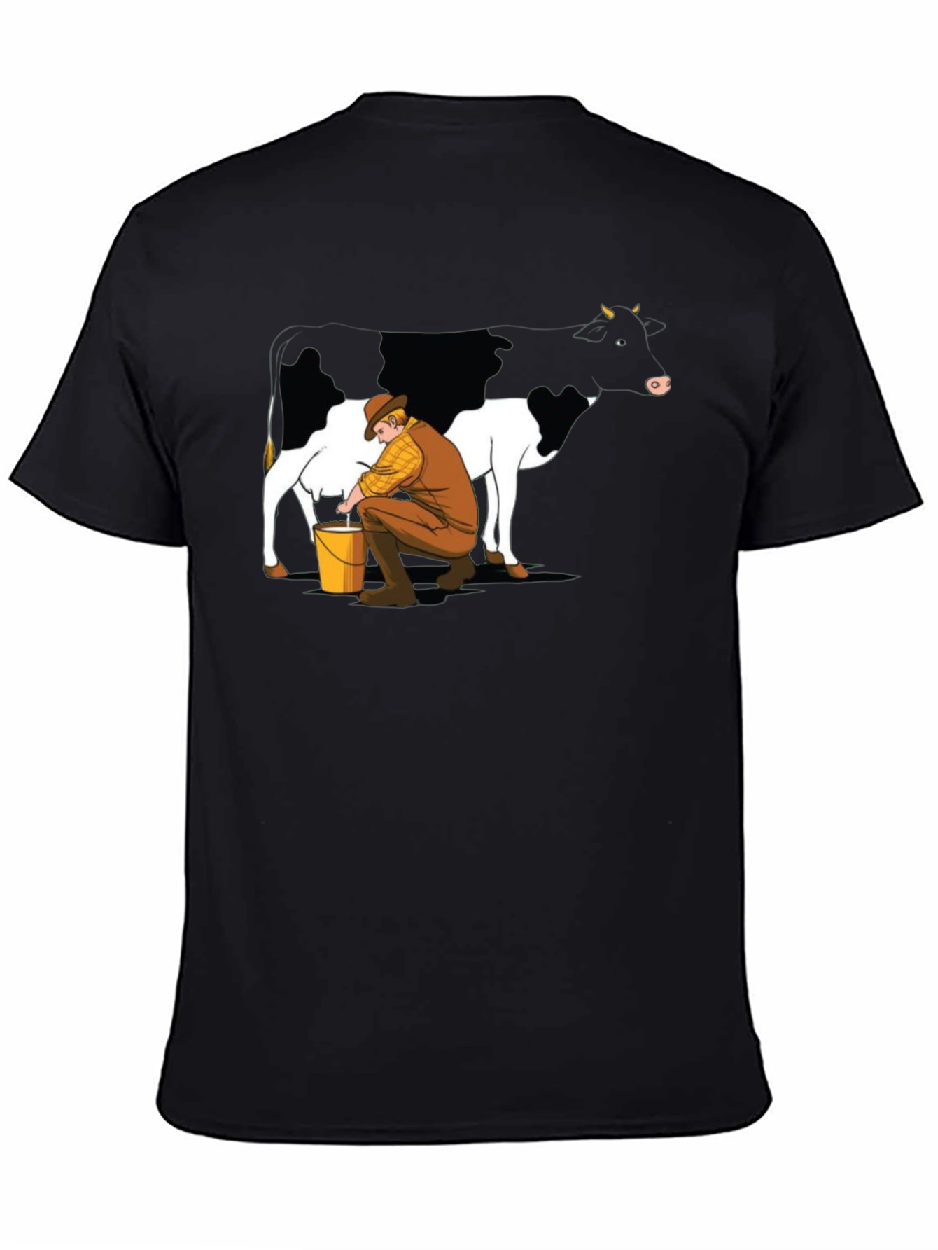 Cow Milking Graphic Tee - Black