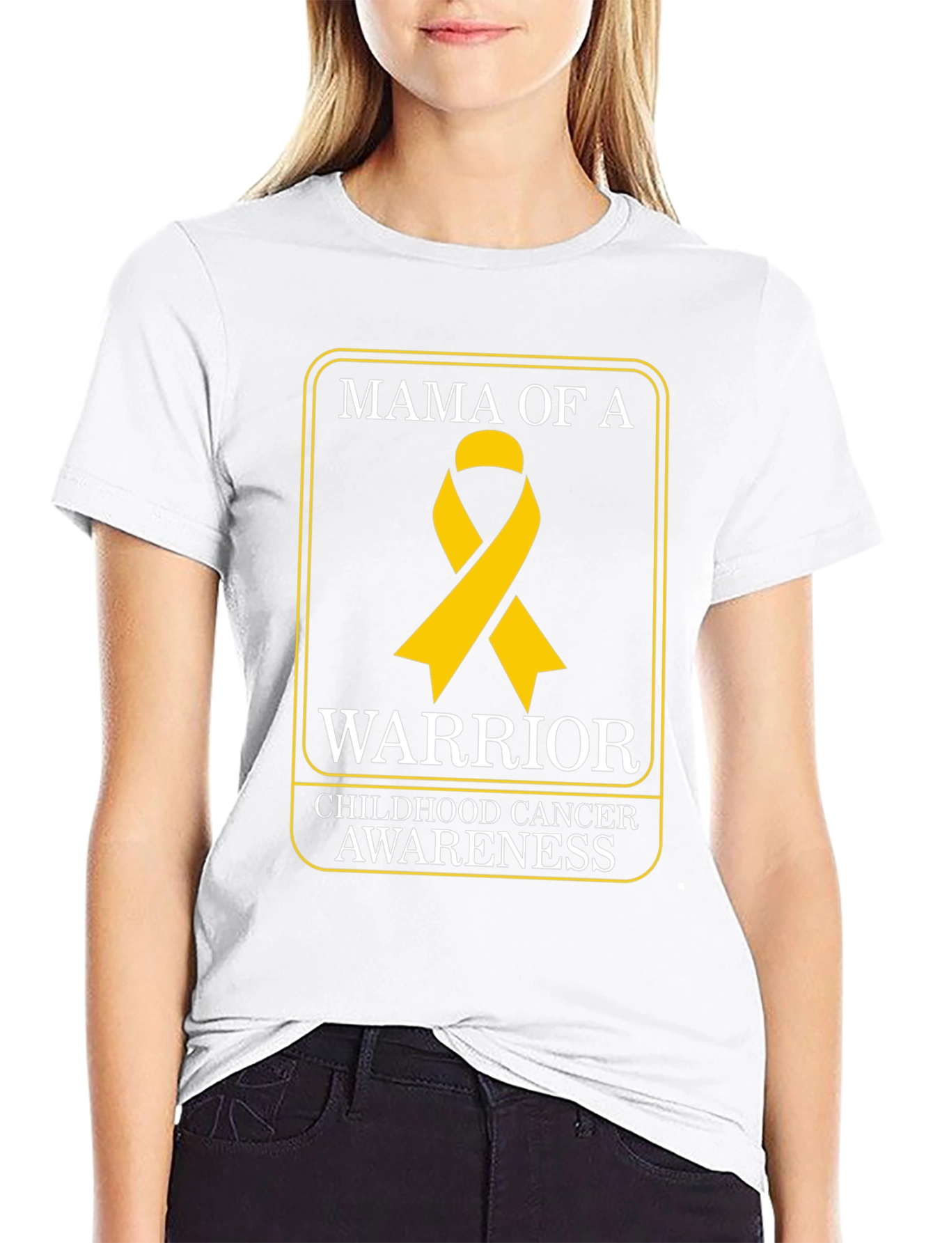 Mama of a Warrior Childhood Cancer Awareness T-Shirt