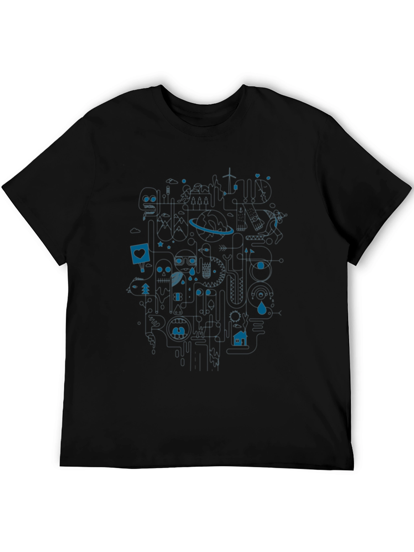 Abstract Graphic T-Shirt - Casual Wear for Men
