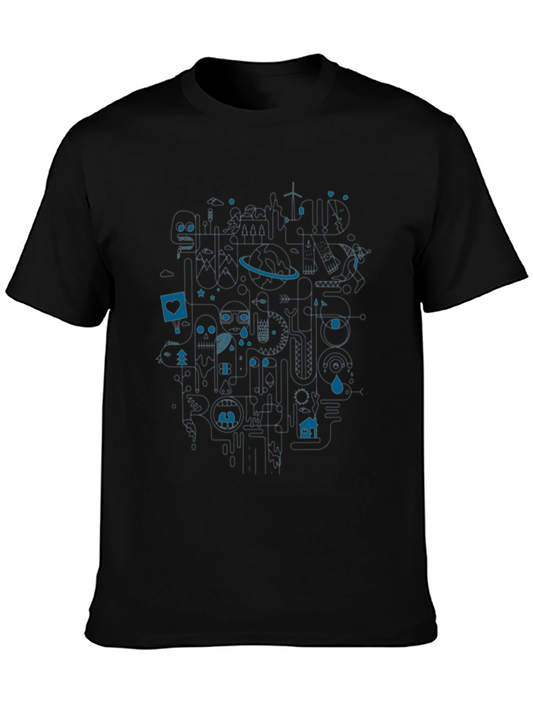 Abstract Graphic T-Shirt - Casual Wear for Men