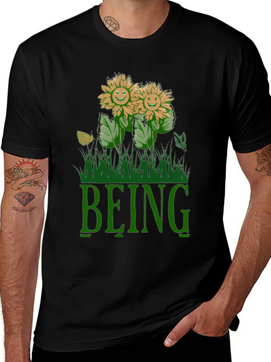 Being Happy Sunflowers Graphic T-Shirt