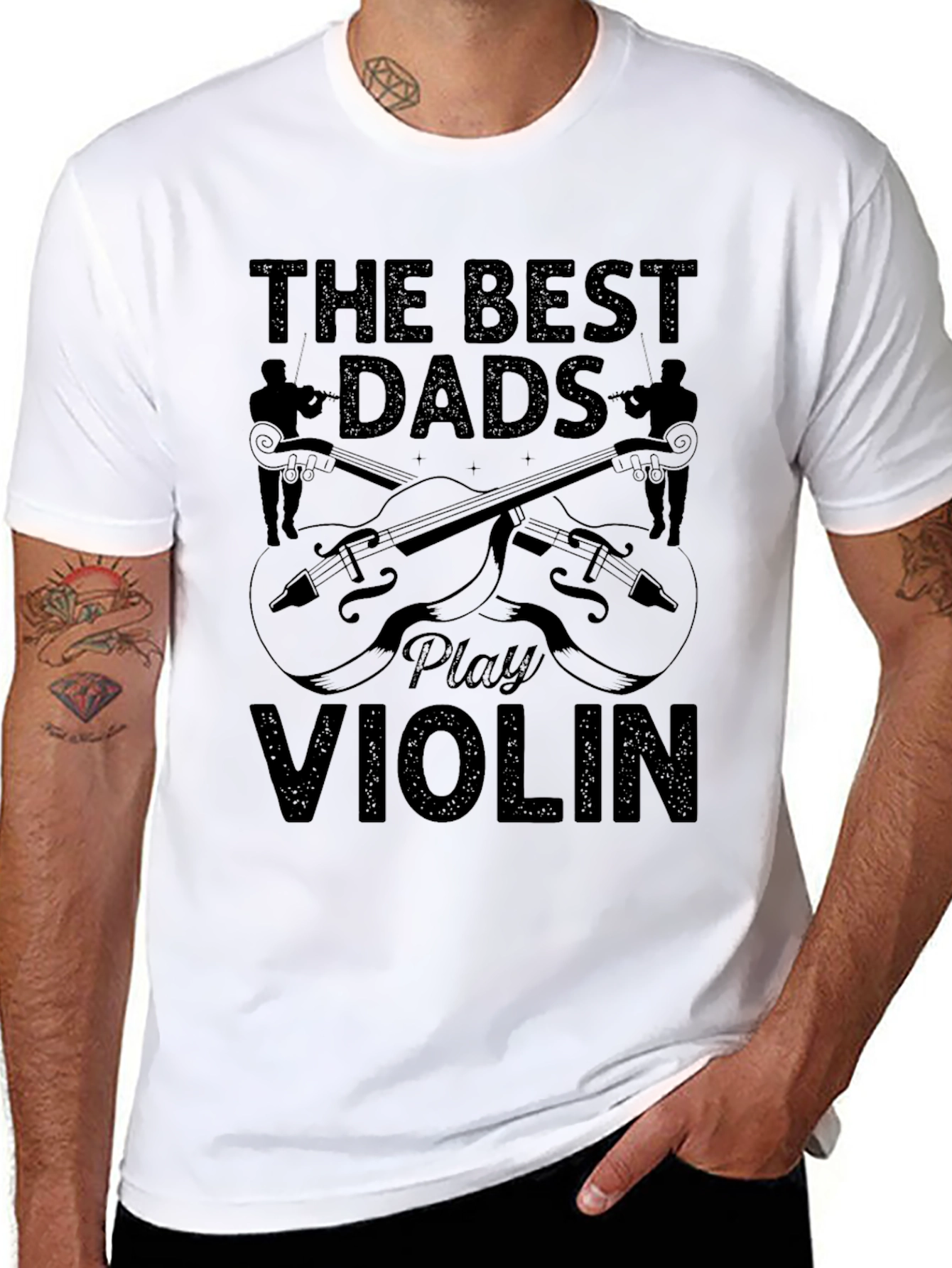 Best Dads Play Violin Graphic T-Shirt