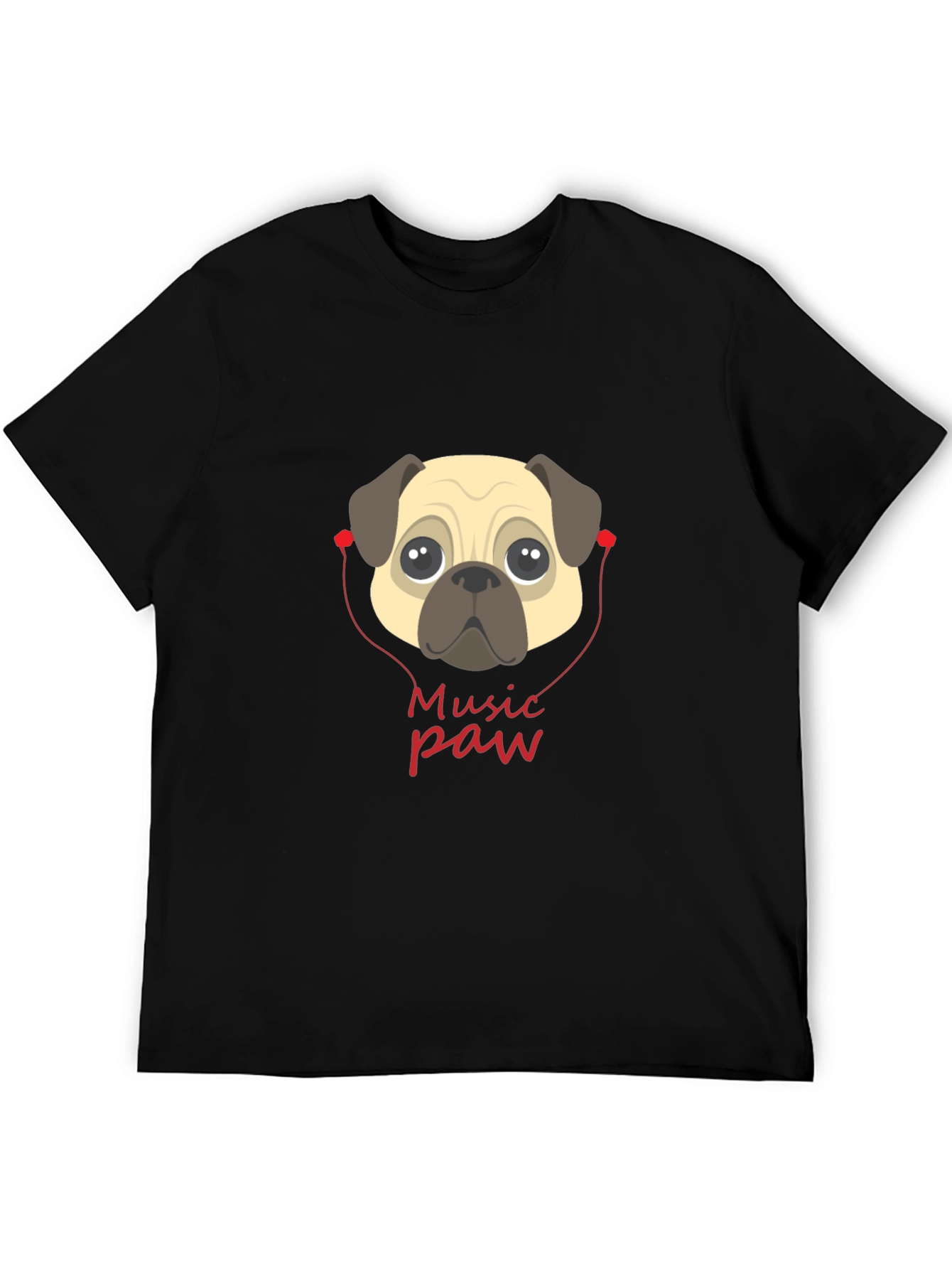 Music Paw Pug T-Shirt – Cute Dog Music Lover Tee