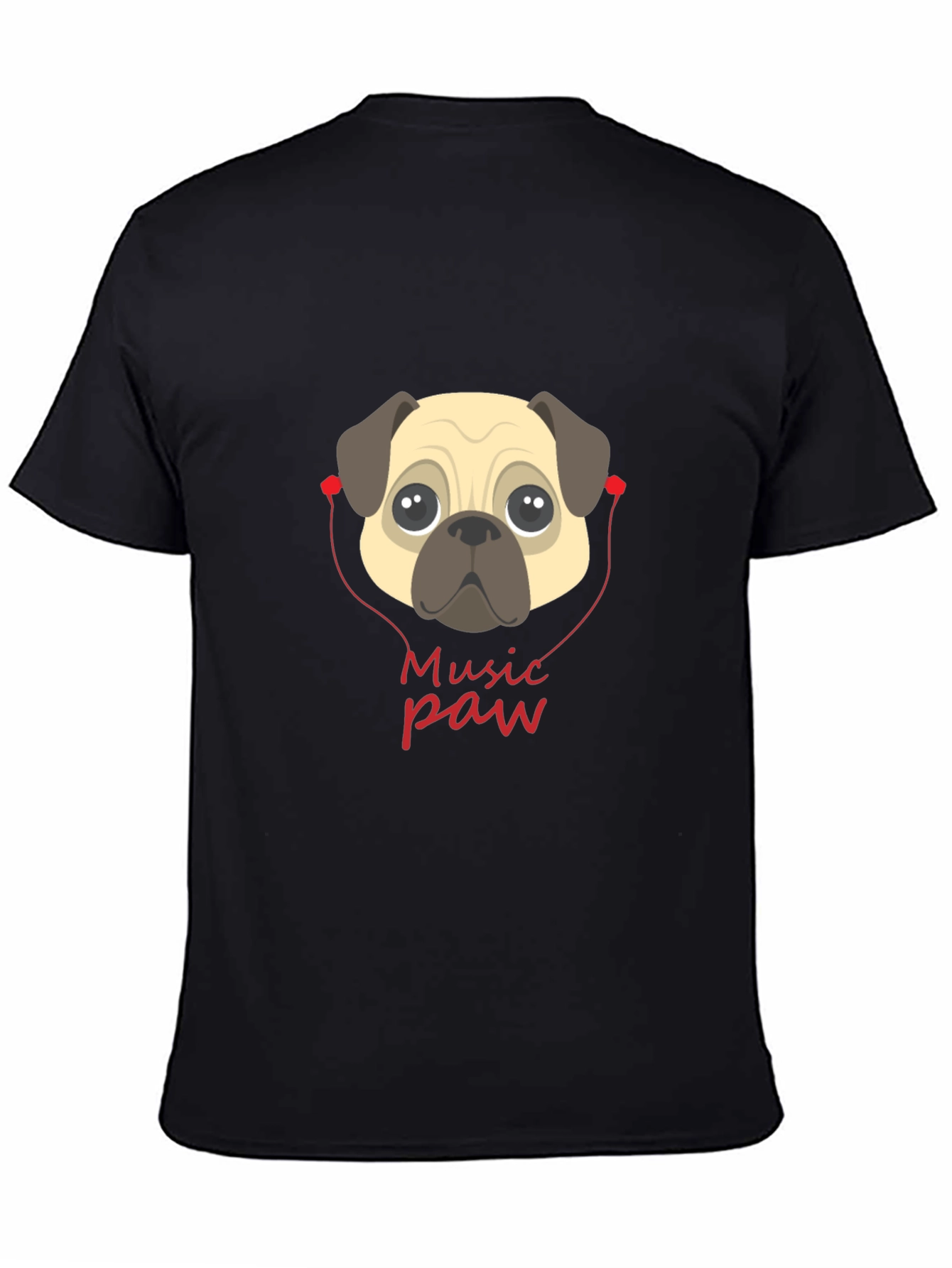 Music Paw Pug T-Shirt – Cute Dog Music Lover Tee