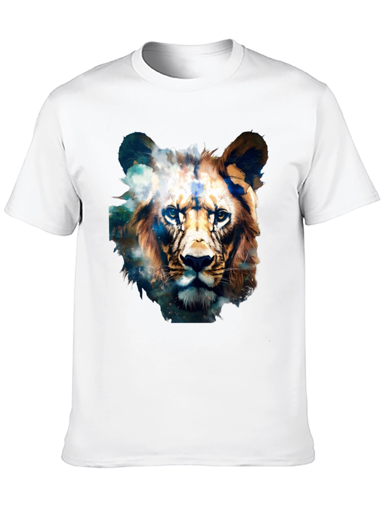 Lion Face Graphic Black T-Shirt