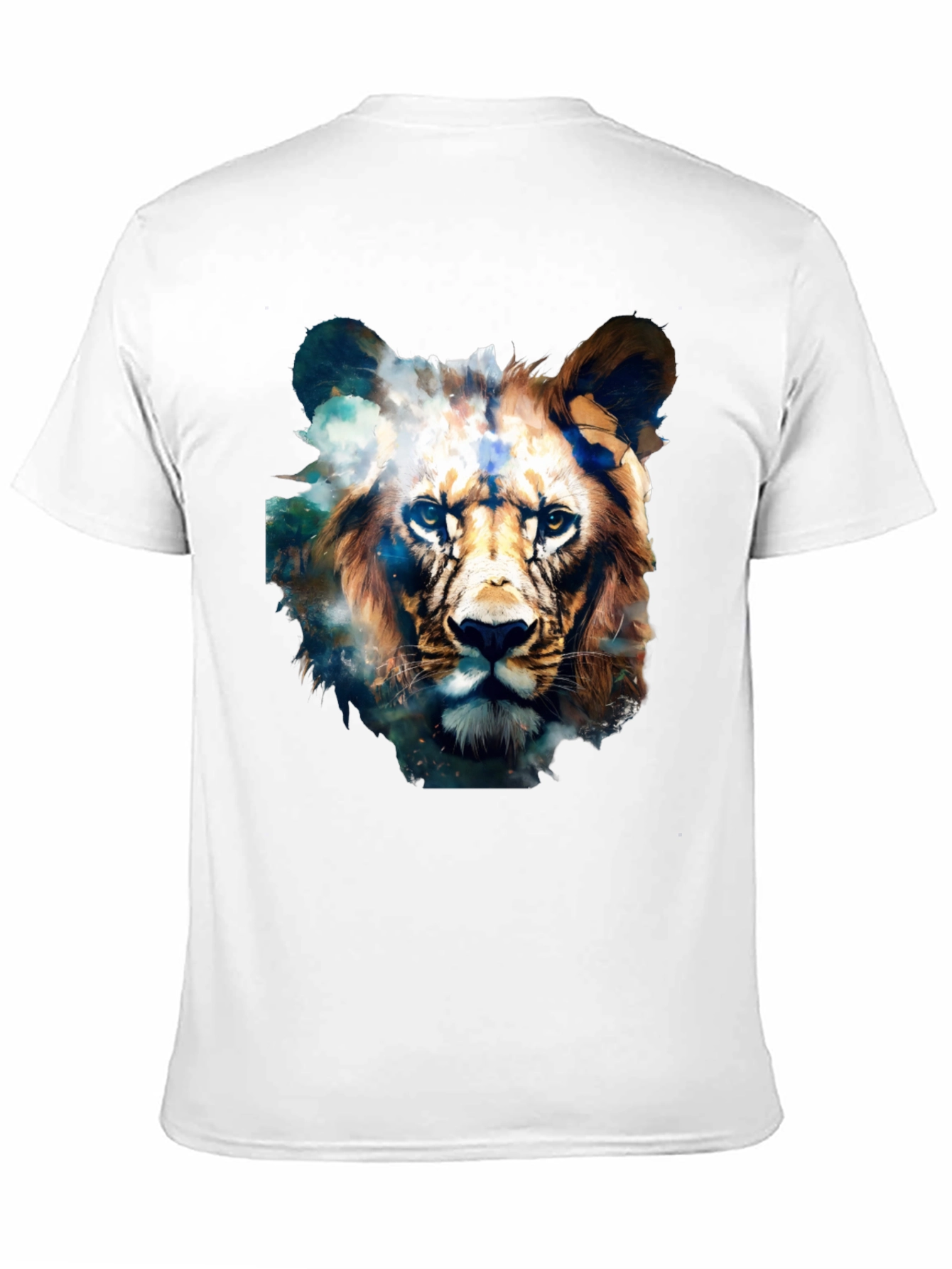 Lion Face Graphic Black T-Shirt