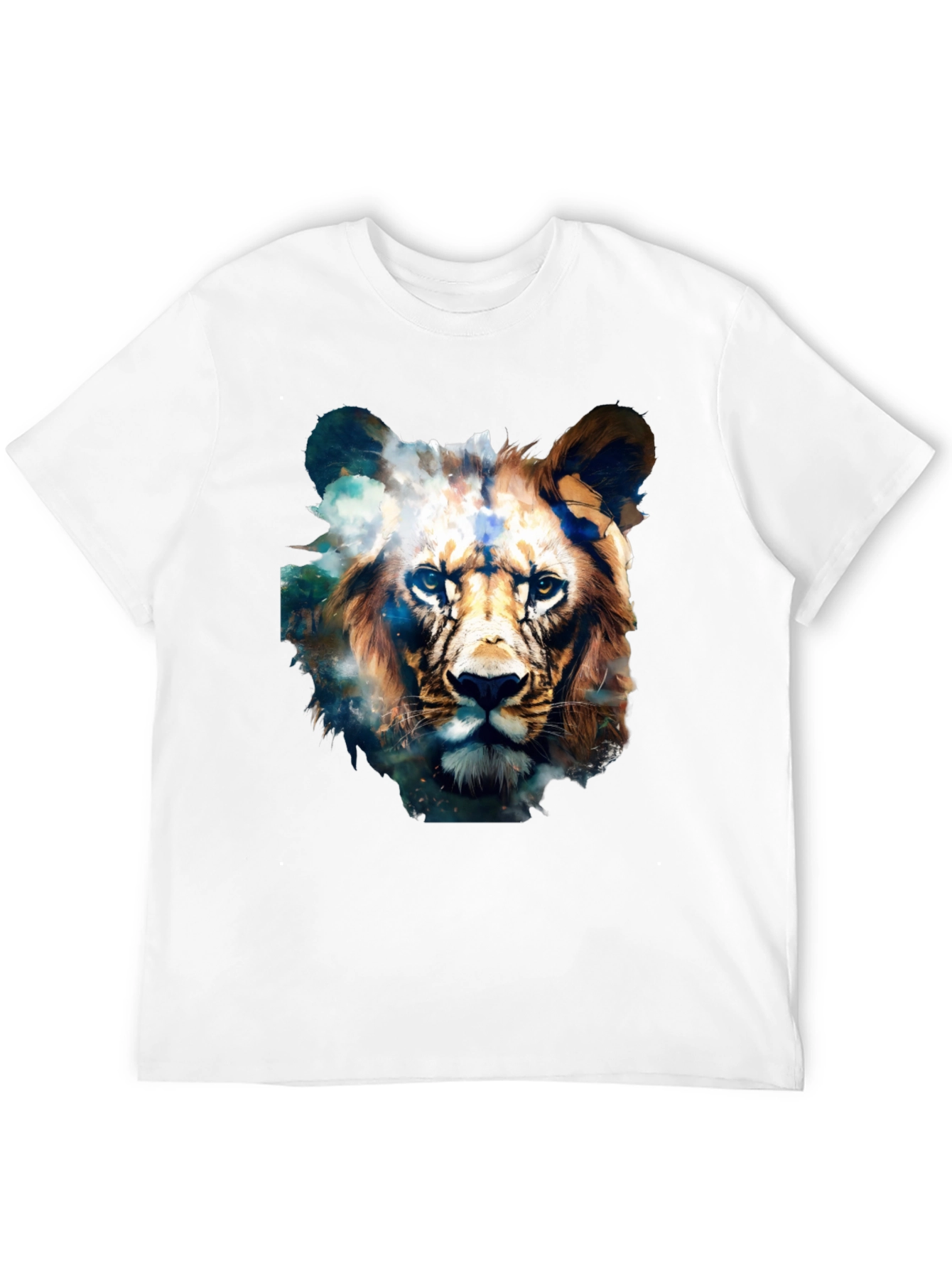 Lion Face Graphic Black T-Shirt