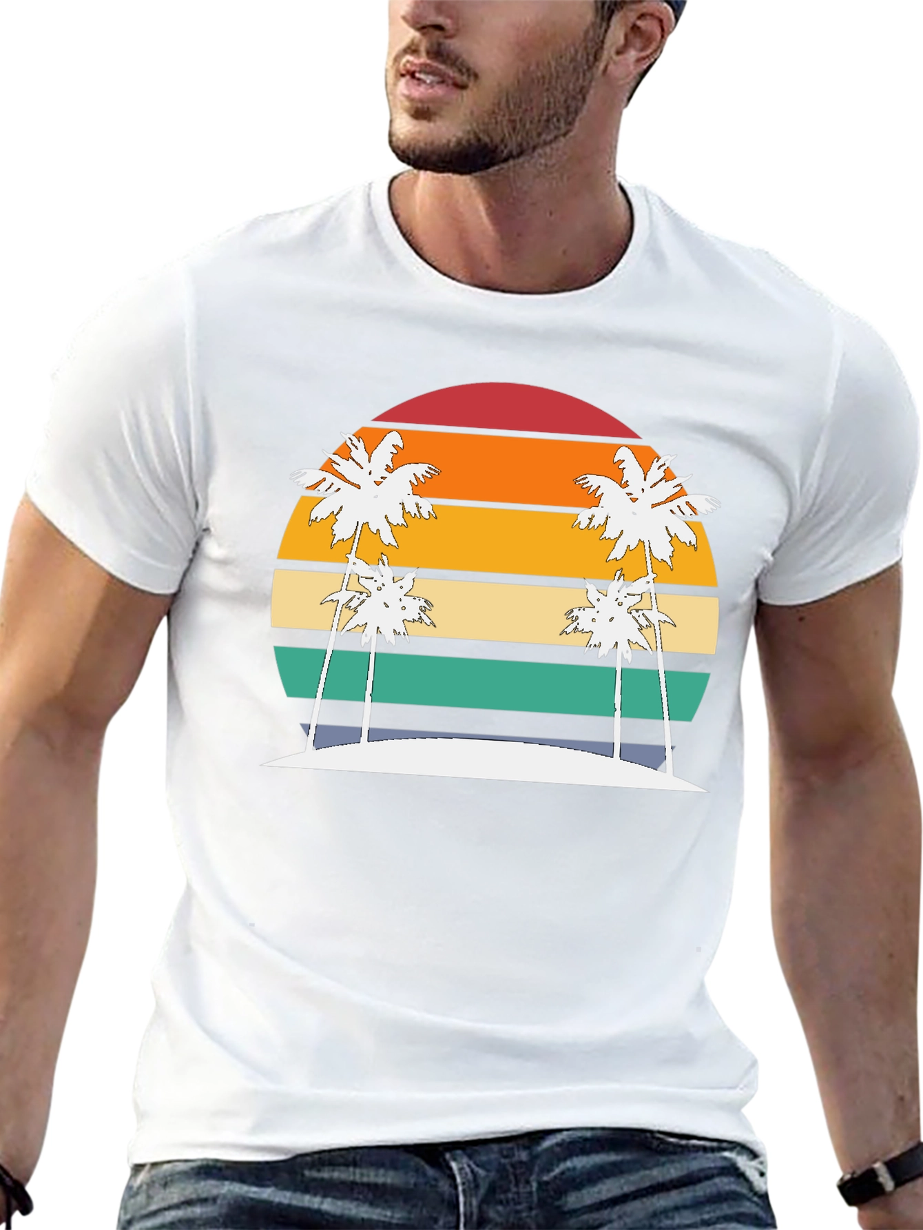 Retro Sunset Palm Tee