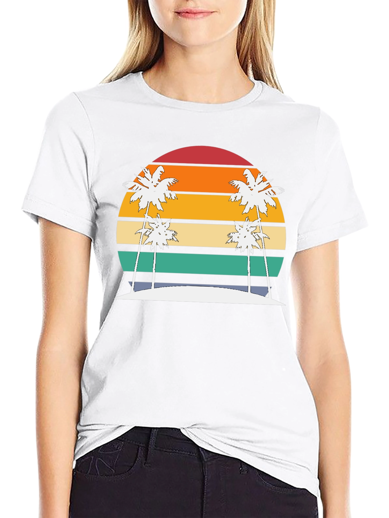 Retro Sunset Palm Tee