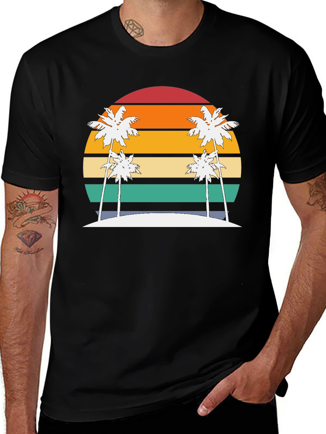 Retro Sunset Palm Tee