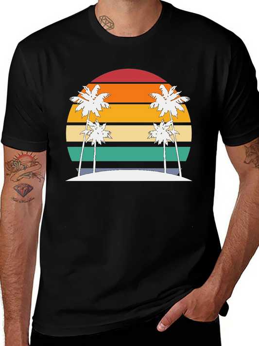 Retro Sunset Palm Tee