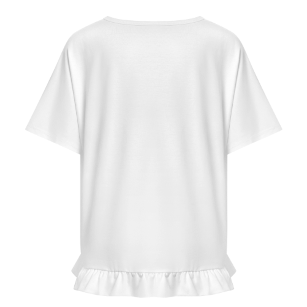 Cute Messy Bun Girl Face Graphic T-Shirt | Minimalist Kawaii Cartoon Aesthetic Tee for Women(z1001)
