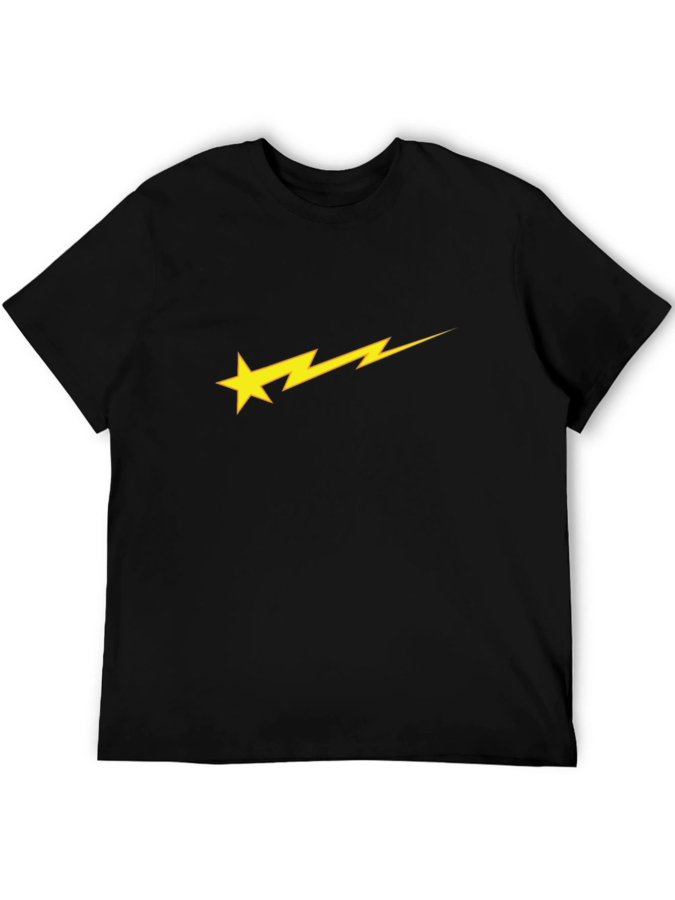 Star Bolt Graphic Black Tee - Stylish & Unique