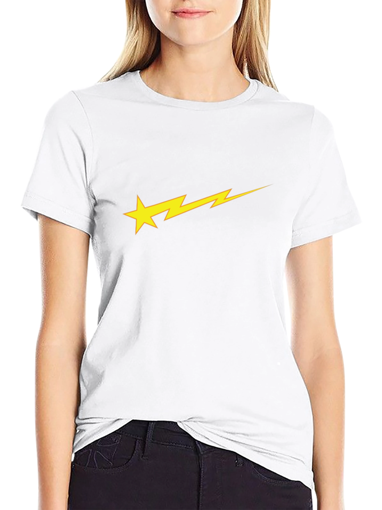 Star Bolt Graphic Black Tee - Stylish & Unique