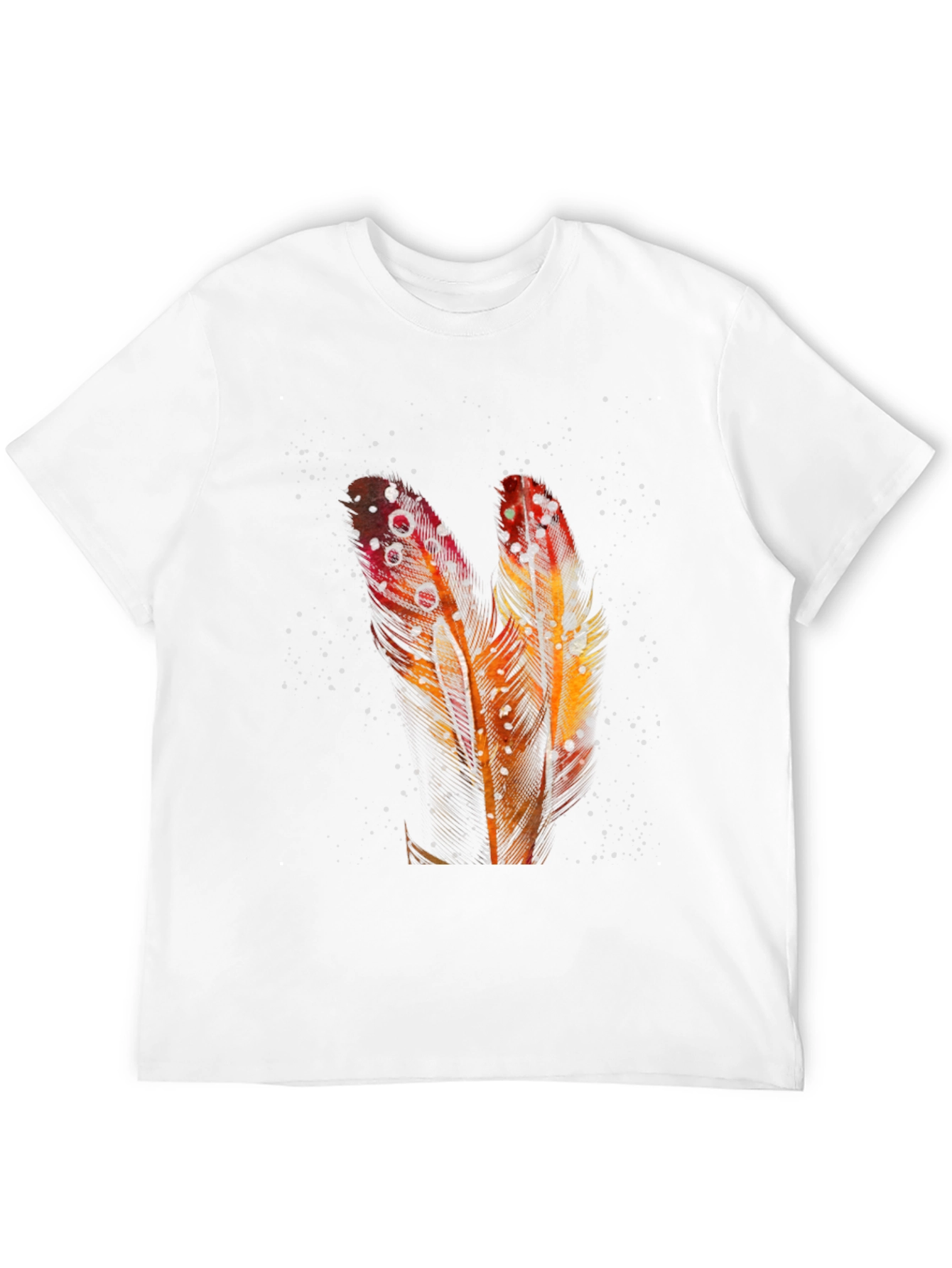 Feather Graphic Print Black T-Shirt