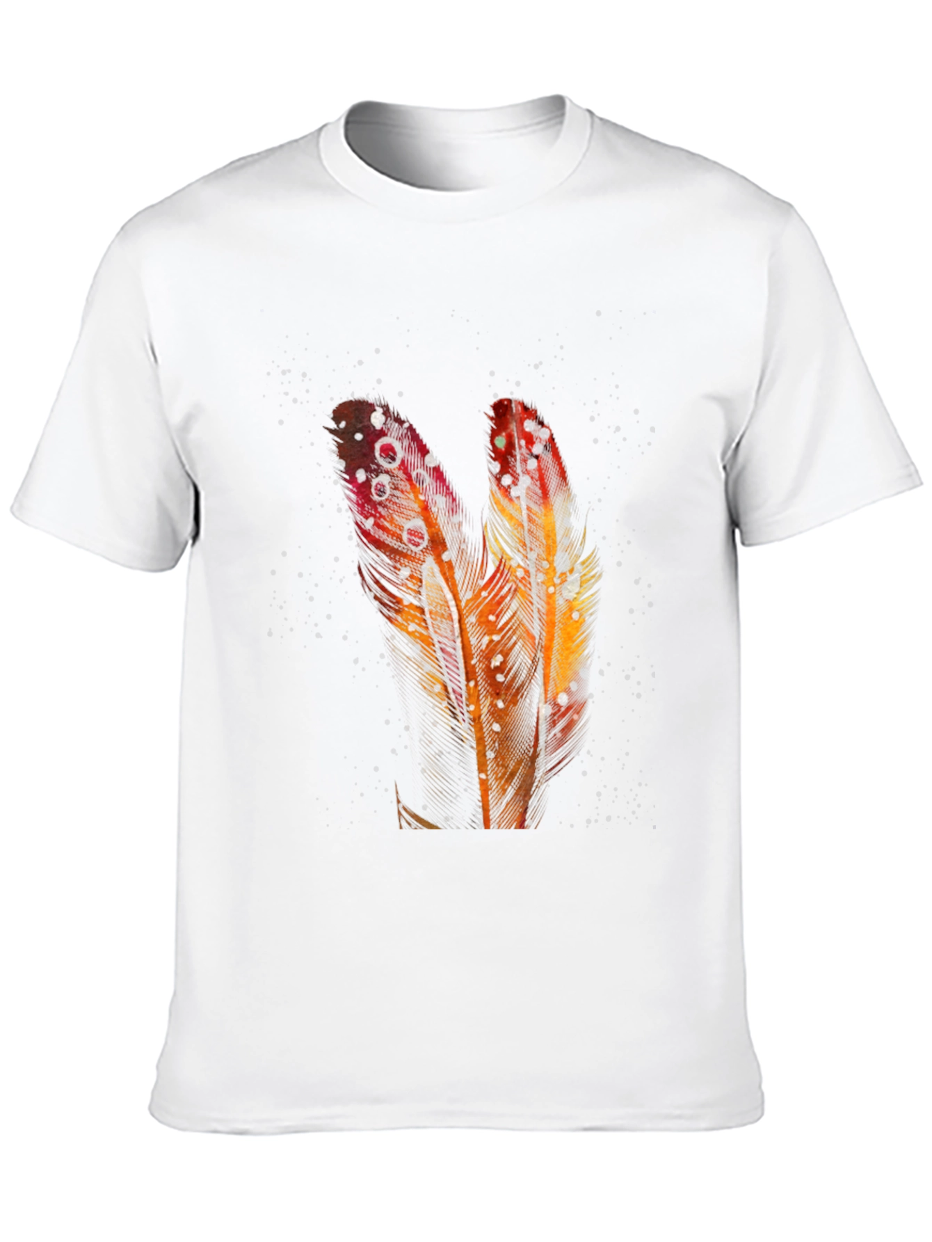 Feather Graphic Print Black T-Shirt