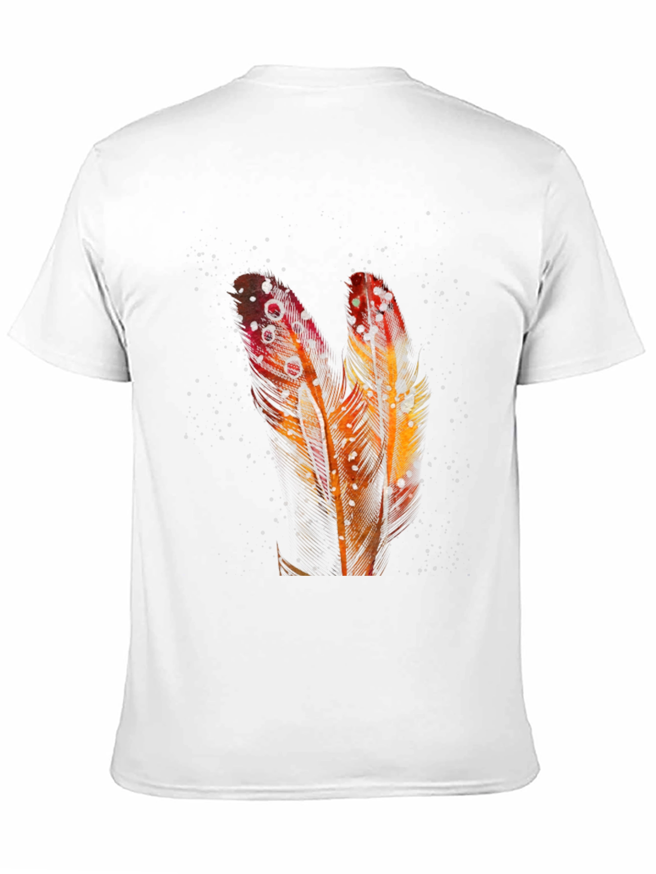 Feather Graphic Print Black T-Shirt